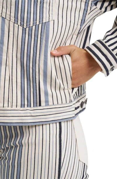 Wrangler Stripe Denim Trucker Jacket In Multi