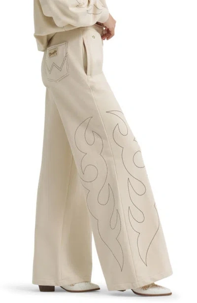 Wrangler X Lainey Wilson Western Print Wide Leg Sweatpants In Brown