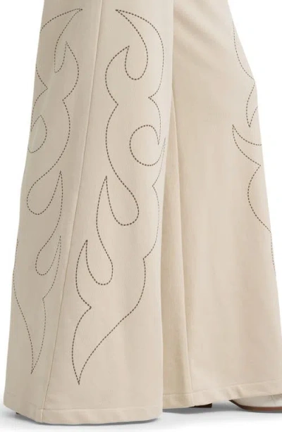 Wrangler X Lainey Wilson Western Print Wide Leg Sweatpants In Brown