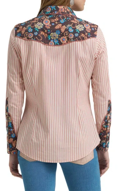 Wrangler X Lainey Wilson Prairie Print Western Snap Shirt In Multi