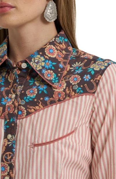 Wrangler X Lainey Wilson Prairie Print Western Snap Shirt In Multi