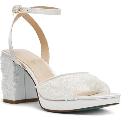 Betsey Johnson Junie Platform Sandal In White