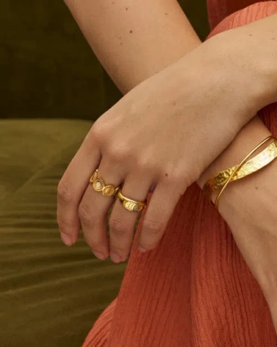 Ottoman Hands Moon Phase Stacking Ring In Burgundy
