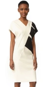 NARCISO RODRIGUEZ CAP SLEEVE V NECK DRESS