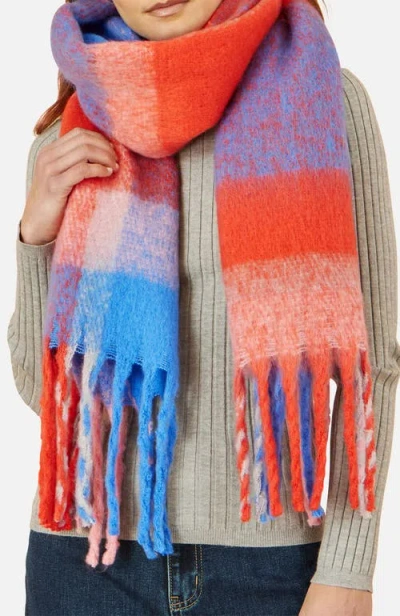 Yumi Check Super Soft Scarf In Multi