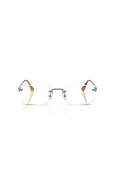 Persol 57mm Rectangle Optical Glasses In Gray