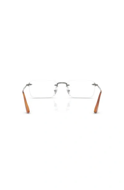 Persol 57mm Rectangle Optical Glasses In Gray