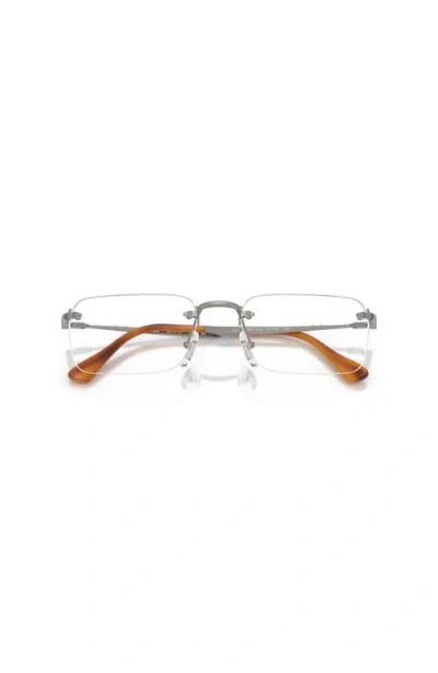 Persol 57mm Rectangle Optical Glasses In Gray