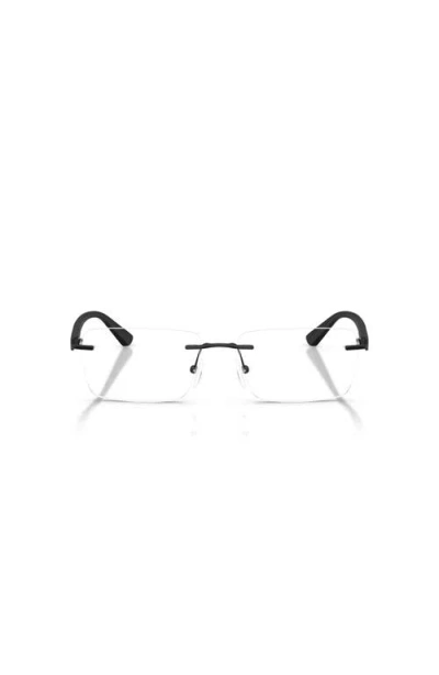 Armani Exchange 56mm Rectangle Optical Glasses In Black