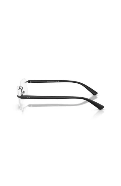 Armani Exchange 56mm Rectangle Optical Glasses In Black