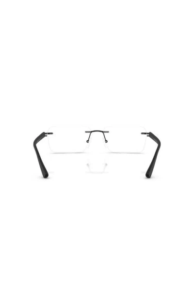 Armani Exchange 56mm Rectangle Optical Glasses In Black
