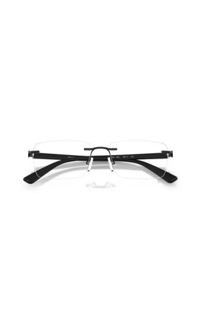 Armani Exchange 56mm Rectangle Optical Glasses In Black