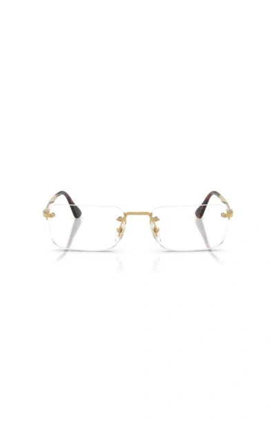Persol Rimless Rectangle-frame Glasses In White