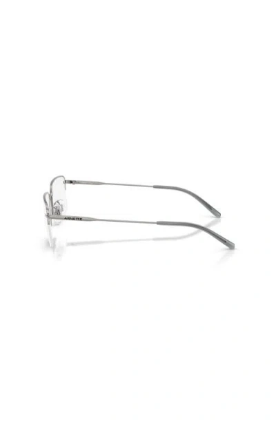 Arnette 56mm Rectangle Optical Glasses In Metallic