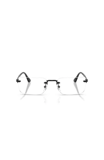 Persol 57mm Rectangle Optical Glasses In Black