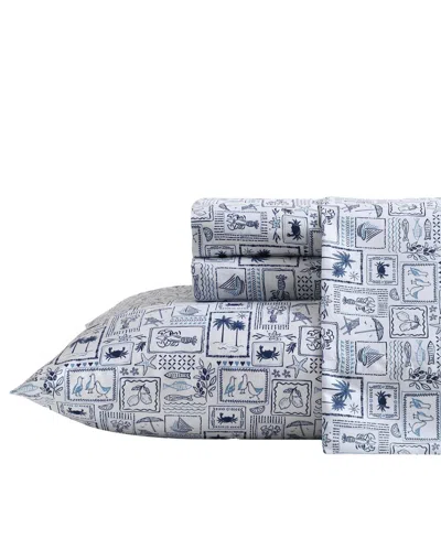 Nautica Printed Cooling Microfiber 4-pc. Sheet Set, Full In Blue
