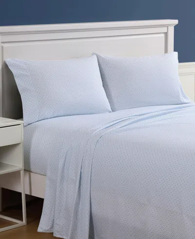 Nautica Annie Geo Cooling Microfiber Sheet Set In Blue