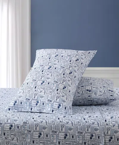 Nautica Printed Cooling Microfiber 4-pc. Sheet Set, Full In Blue