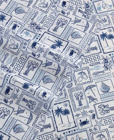 Nautica Printed Cooling Microfiber 4-pc. Sheet Set, Full In Blue