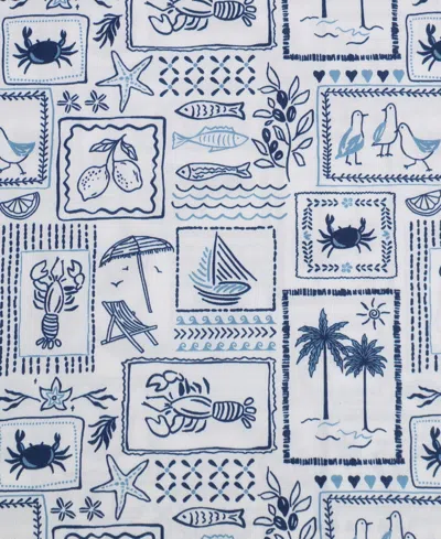 Nautica Printed Cooling Microfiber 4-pc. Sheet Set, Full In Blue