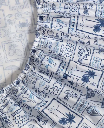 Nautica Printed Cooling Microfiber 4-pc. Sheet Set, Full In Blue