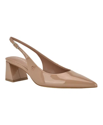 Calvin Klein Sarra Slingback Pointed Toe Pump In Brown