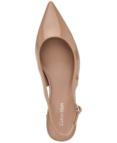 Calvin Klein Sarra Slingback Pointed Toe Pump In Brown