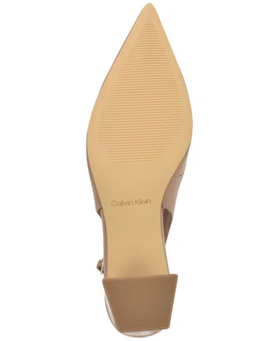 Calvin Klein Sarra Slingback Pointed Toe Pump In Brown