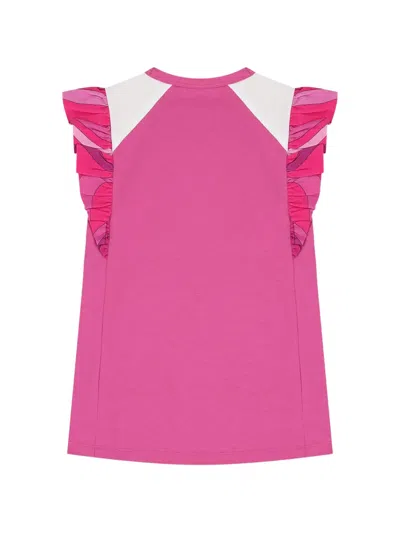 Pucci Junior Cotton Logo T-shirt In Pink