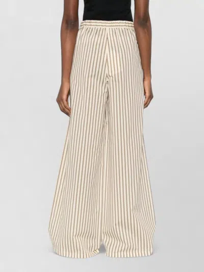 Max Mara Wide-fit Striped Cotton And Silk Canvas Trousers In Multi