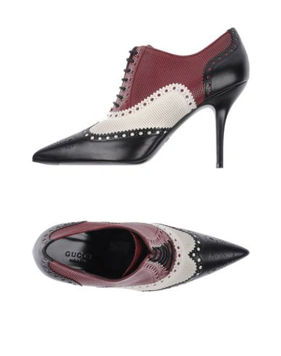 Shop Gucci Laced Shoes In Garnet