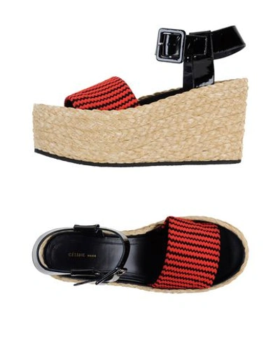 Shop Celine Sandals In Red