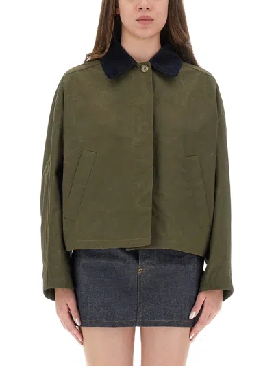 Apc Cropped Boxy Jacket With Button-up Front In Multi