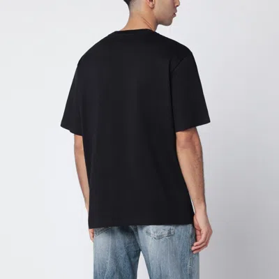 Amiri Black Crewneck T-shirt With Logo Lettering On The Front And Maxi Logo Print On The Rear In Cotton Ma In Black
