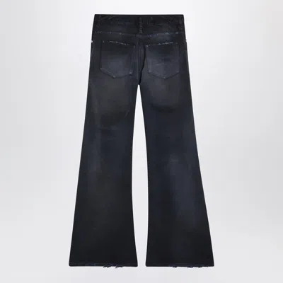 Balenciaga Women Blue Five-pocket Jeans With Curved Waist And Faded Effect In Cotton Woman In Black