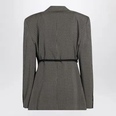 Balenciaga Tailored Wrap Jacket With Checkered Design For Women In Green