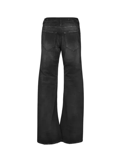 Balenciaga Women Blue Five-pocket Jeans With Curved Waist And Faded Effect In Cotton Woman In Blue