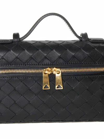 Bottega Veneta Bang Bang Vanity Case In Intrecciato Leather In Black
