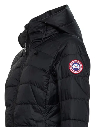 Canada Goose Quilted Padded Down Coat With Adjustable Collar In Black