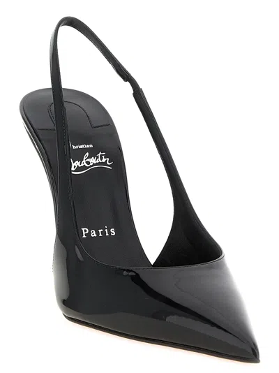 Christian Louboutin Miss Z Sling Patent Leather Slingback Pumps 100 In Black