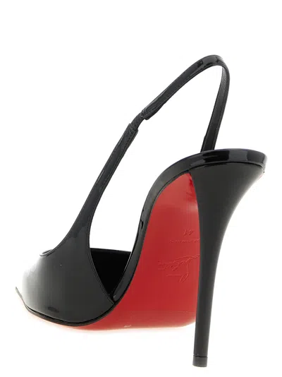 Christian Louboutin Miss Z Sling Patent Leather Slingback Pumps 100 In Black