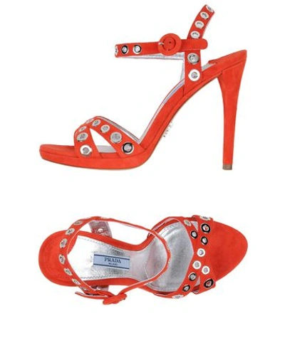 Prada Sandals In Red