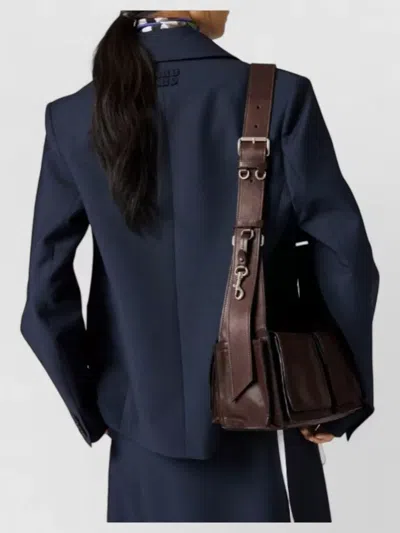 Miu Miu Suede Utilitaire Crossbody Bag Adjustable Strap In Brown