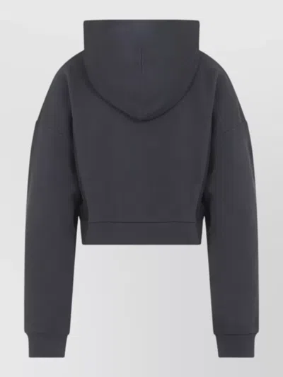 Pangaia Cotton Cropped Oversized Zip Up Hoodie In Black