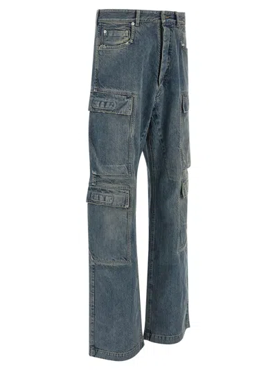 Drkshdw Pantaloni In Denim Double Cargo Jeans Indigo In Blue