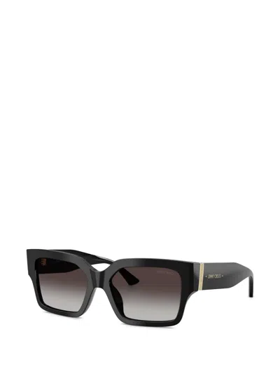 Jimmy Choo Rectangular-frame Sunglasses In Black