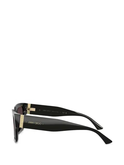 Jimmy Choo Rectangular-frame Sunglasses In Black