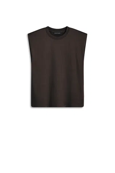Scanlan Theodore Mercerised Sleeveless T-shirt In Brown