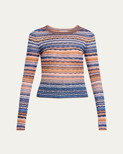 Ulla Johnson Lunaire Stripe Pointelle Knit Top In Multi