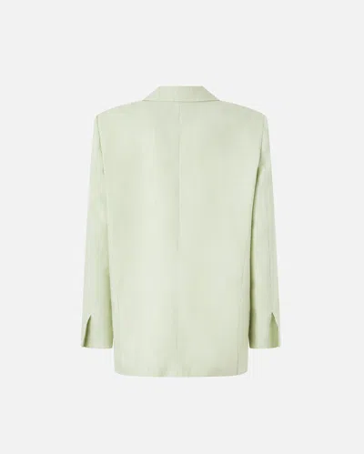 Pinko Flap Pocket Button Fastening Long Sleeve Jacket With Peaked Lapels In Green